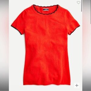 JCrew Short-sleeve cashmere T-shirt with pointelle stitch